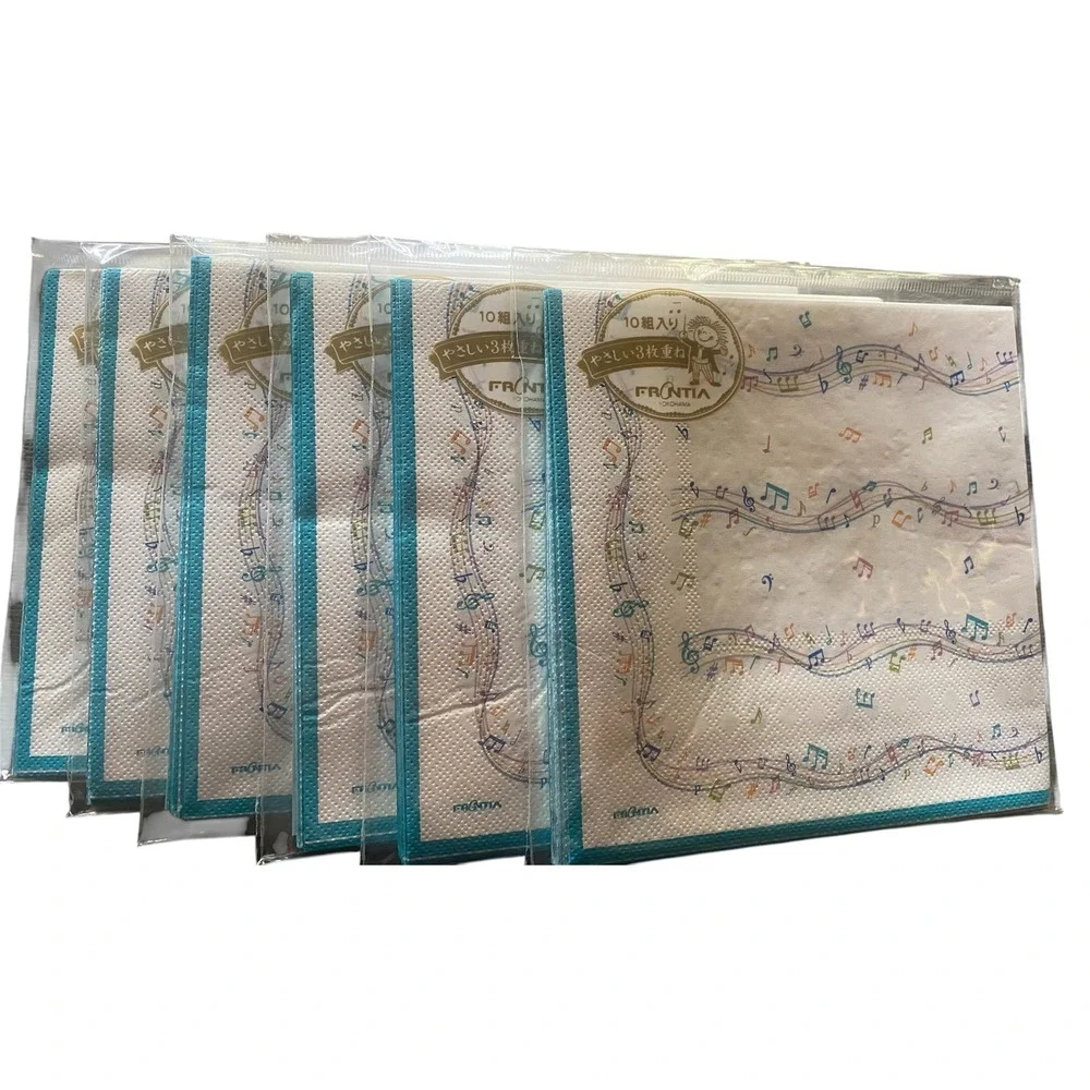60 Pcs Music Note Cocktail Paper Napkins 6.5 x 6.5 Inches Disposable -NEW